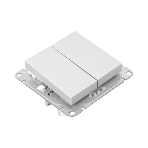 EKF Эпика Механизм выключателя, двухклавишный, проходной, алюминий