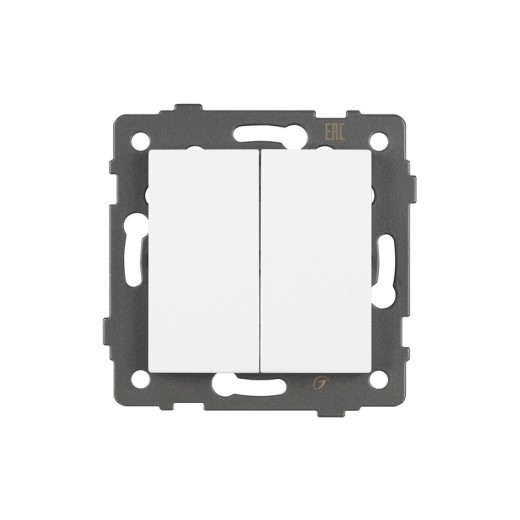 Arlight Механизм выключателя двухклавишный самовозвратный SWT-MKR2-PL-WH-V (250V, 10A) (-)