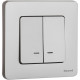 Legrand/Daccord INSPIRIA Алюминий Выключатель двухклавишный с подсветкой/индикацией 10 AX - 250 В