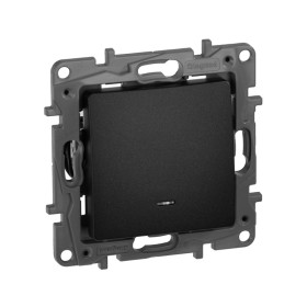 Legrand Etika Антрацит Выключатель 1-клавишный с подсветкой/индикацией, авт.клеммы, 10 AX, 250 В