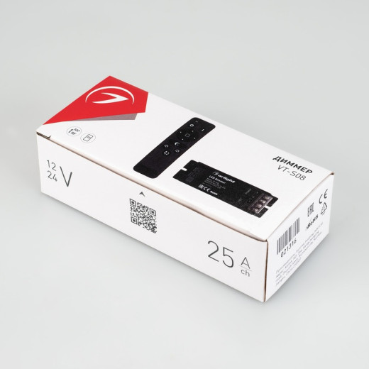 Arlight Диммер VT-S08-1x25A (12-24V, ПДУ Стик 12кн, RF) (IP20 Металл, 3 года)