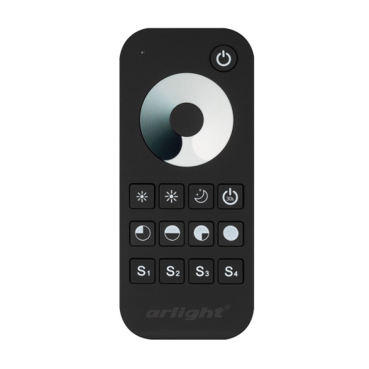 Arlight Пульт SMART-R24-DIM Black (1 зона, 2.4G) (IP20 Пластик, 5 лет)