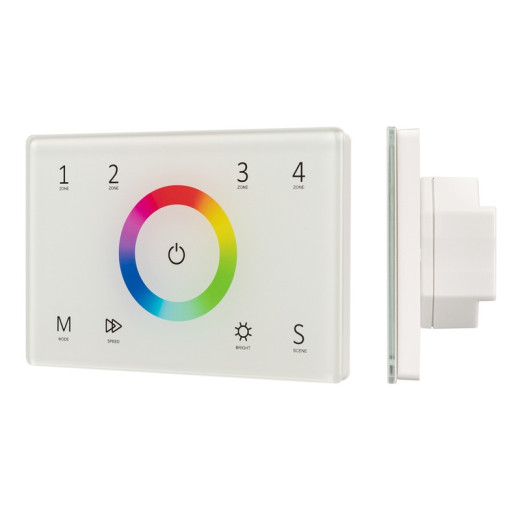 Arlight Панель Sens SMART-P83-RGB White (230V, 4 зоны, 2.4G) (IP20 Пластик, 5 лет)