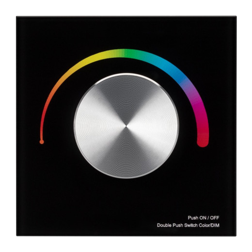 Arlight Панель SMART-P8-RGB-G-IN Black (12-24V, 3x4A, Rotary, 2.4G) (IP20 Пластик, 5 лет)