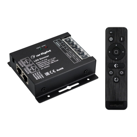 Arlight Диммер VT-S18-3x8A (12-24V, ПДУ Стик 12кн, RF) (IP20 Металл, 3 года)