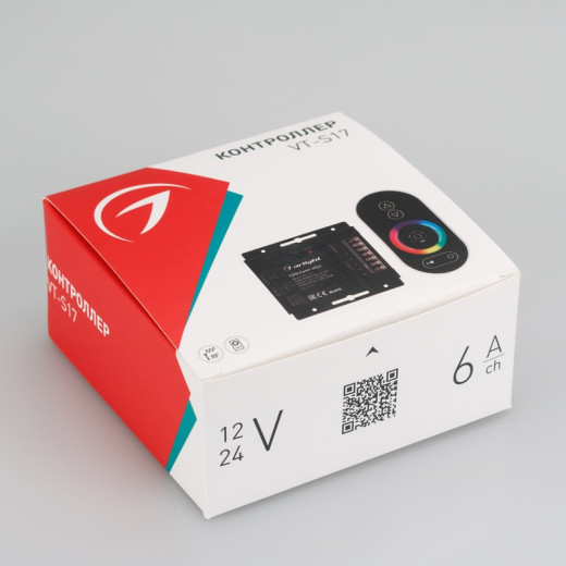 Arlight Контроллер VT-S17-4x6A (12-24V, ПДУ Овал, RF) (IP20 Металл, 3 года)