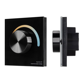 Arlight Панель SMART-P2-MIX-G-IN Black (3V, Rotary, 2.4G) (IP20 Пластик, 5 лет)