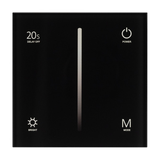 Arlight Панель SMART-P36-DIM-IN Black (230V, 1.2A, TRIAC, Sens, 2.4G) (IP20 Пластик, 5 лет)