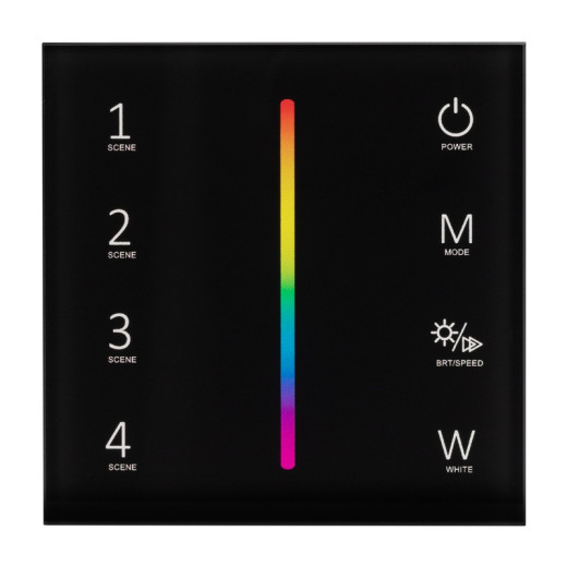 Arlight Панель SMART-P22-RGBW-G-IN Black (12-24V, 4x3A, Sens, 2.4G) (IP20 Пластик, 5 лет)