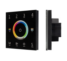 Arlight Панель Sens SMART-P67-MULTI Black (230V, 4 зоны, 2.4G) (IP20 Пластик, 5 лет)