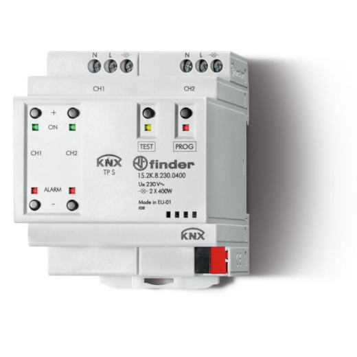 Finder Электронный диммер KNX; 400Вт; 2 канала; питание 230В АC