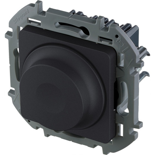 Legrand/Daccord INSPIRIA Антрацит Светорегулятор поворотный без нейтрали 300Вт