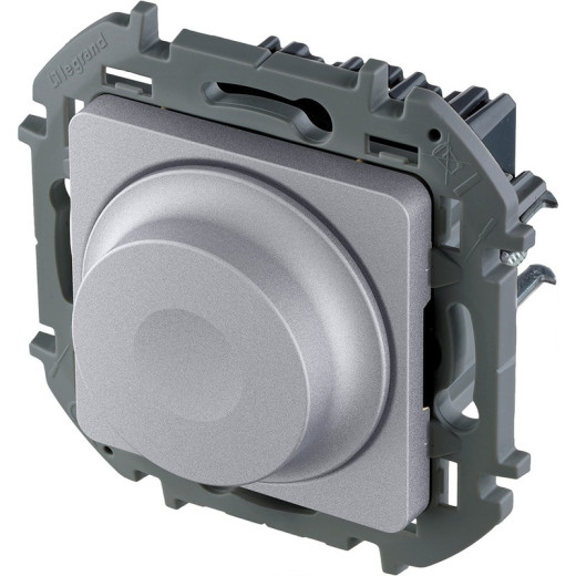 Legrand/Daccord INSPIRIA Алюминий Светорегулятор поворотный без нейтрали 300Вт