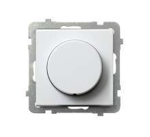 Ospel Sonata Белый Светорегулятор поворотно-нажимной для нагрузки лампами накаливания, галогенными и LED