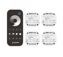 Arlight INTELLIGENT ARLIGHT Диммер SMART-SET-TRIAC-601-72-DIM-PD-IN Black (230V, 1x1.5A, x4, ПДУ 10кн, 2.4G) (IARL, IP20 Пластик, 5 лет)