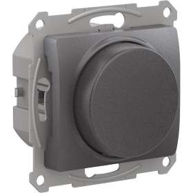 Systeme Electric Glossa Графит Светорегулятор (диммер) повор-нажим, LED, RC, 400Вт, мех.