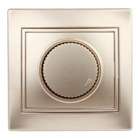 Intro 1-401-04 Светорегулятор поворотный, 600Вт 230В, IP20, СУ, Plano, шампань (10/200/2000)