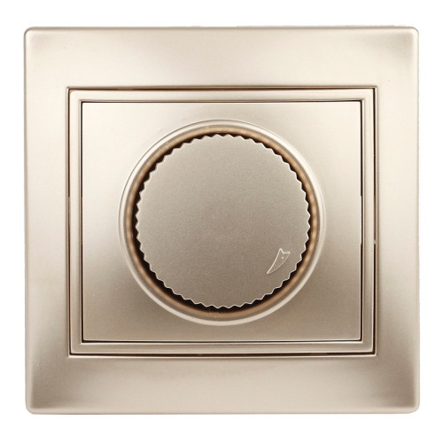 Intro 1-401-04 Светорегулятор поворотный, 600Вт 230В, IP20, СУ, Plano, шампань (10/200/2000)