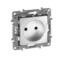 Legrand Etika Алюминий Розетка б/з со шторками, винтовые клеммы