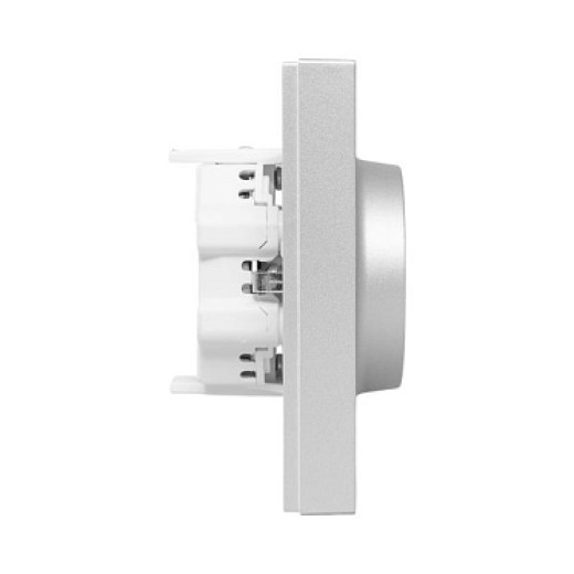 EKF Эпика Механизм розетки двойной, 16А, с заземлением, без шторок, с рамкой, алюминий