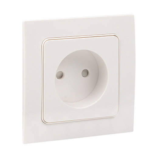 EKF PROxima Стокгольм Белый Розетка б/з, со шторками, 10 А