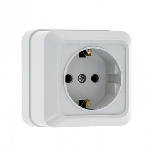 EKF PROxima Рим Розетка 1-местная 16А с заземлением белая