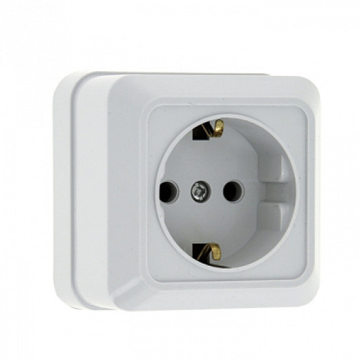 EKF PROxima Рим Розетка 1-местная 16А с заземлением белая