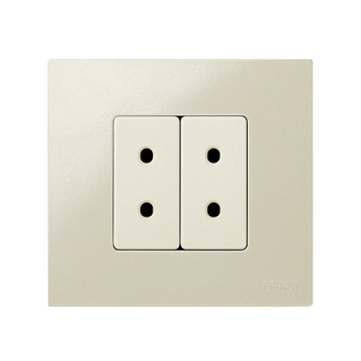 Simon 27 Мех Слоновая кость Розетка без заземления 2P, узкая, 16А 250В, S27