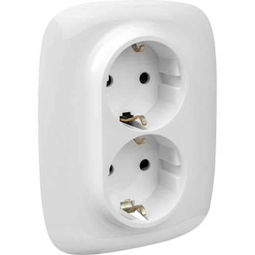 Legrand Valena ALLURE DIY Бел Розетка 2-ая с/з с защитными шторками, безвинт.зажим