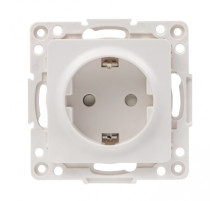EKF PROxima Стокгольм Белый Розетка с/з, со шторками, 16А