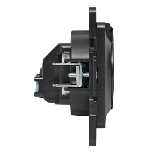 EKF PROxima Стокгольм Черный Розетка с/з, со шторками и крышкой, 16А, IP44