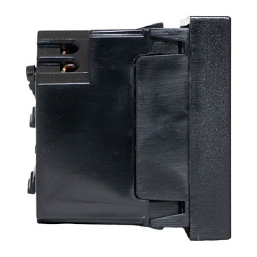 EKF Розетка 45х45 с зазем. 45 градусов, быстрозажимные клеммы, черная, матовая