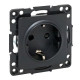EKF PROxima Стокгольм Черный Розетка с/з, со шторками, 16А ,винт.клеммы