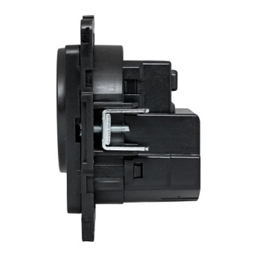 EKF Стокгольм Механизм Розетки 1-местной с/з, USB 2A 16А винтовые клеммы черный с защ. штор.