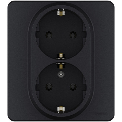 Legrand/Daccord INSPIRIA Антрацит Розетка 2 x 2К+З - немецкий стандарт - 16 А - 250 В