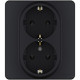 Legrand/Daccord INSPIRIA Антрацит Розетка 2 x 2К+З - немецкий стандарт - 16 А - 250 В