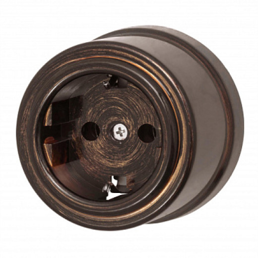 BIRONI Лизетта Пластик Бронза Розетка с/з