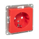EKF Эпика Механизм розетки, 16А, с заземлением, со шторками, красный