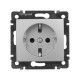 Legrand Valena Алюминий Розетка 1-ая с/з с защитными шторками