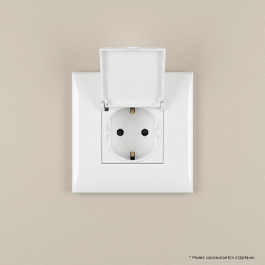 DKC Avanti Розетка с крышкой в стену, 2P+E, с з/ш, 