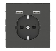 Schneider Electric Merten D-Life Антрацит Розетка Schuko с 2 USB c зарядным устройством 2,4 A
