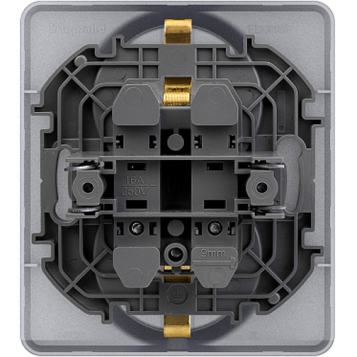Legrand/Daccord INSPIRIA Алюминий Розетка 2 x 2К+З - немецкий стандарт - 16 А - 250 В