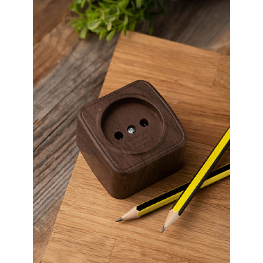 EKF Basic Минск Темное дерево Розетка б/з, 10А, ОП