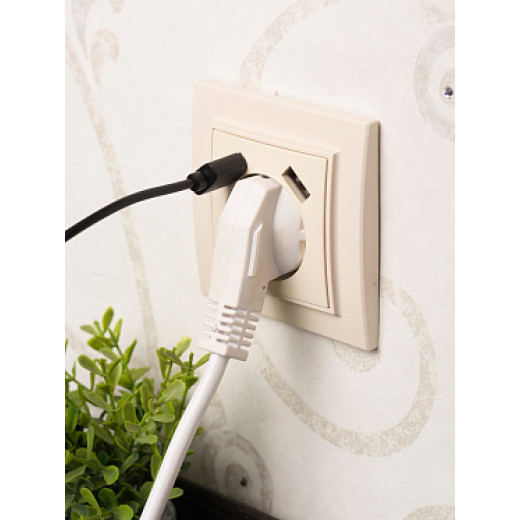 EKF Basic Минск Бежевый Розетка с/з, со шторками, 16А, с 2 USB 2,1А, СП