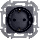 Legrand/Daccord INSPIRIA Антрацит Розетка 2К+З со шторками - немецкий стандарт - 16 А - 250 В