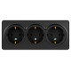 Розетка ЭРА Эксперт 11-2208-05 тройная с заземлением 3х2P+E Schuko IP20 16A-250В ОУ антрацит