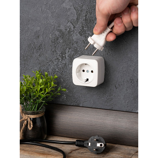 EKF Basic Минск Белый Розетка с/з, 16А, ОП