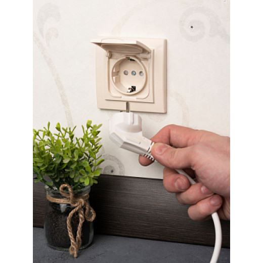 EKF Basic Минск Бежевый Розетка с/з, со шторками и крышкой, 16А, IP44, СП