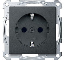 Schneider Electric Merten SM Антрацит Розетка с/з с защитными шторками безвинт. зажим