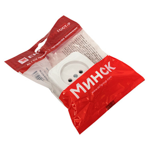 EKF Basic Минск Белый Розетка б/з, 10А, ОП